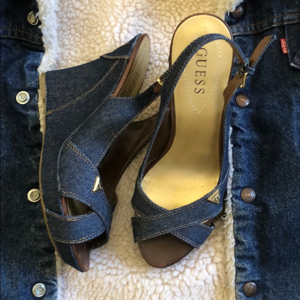Guess denim sandals 91/2.